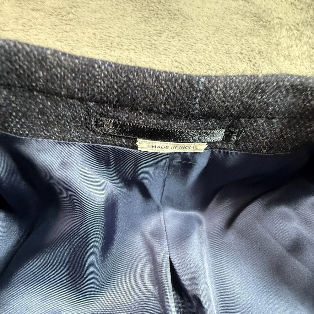 Atelier Munro EU54 US44 Navy Windowpane Blazer Loro Piana Silk Air Wool Blue - Picture 12 of 12